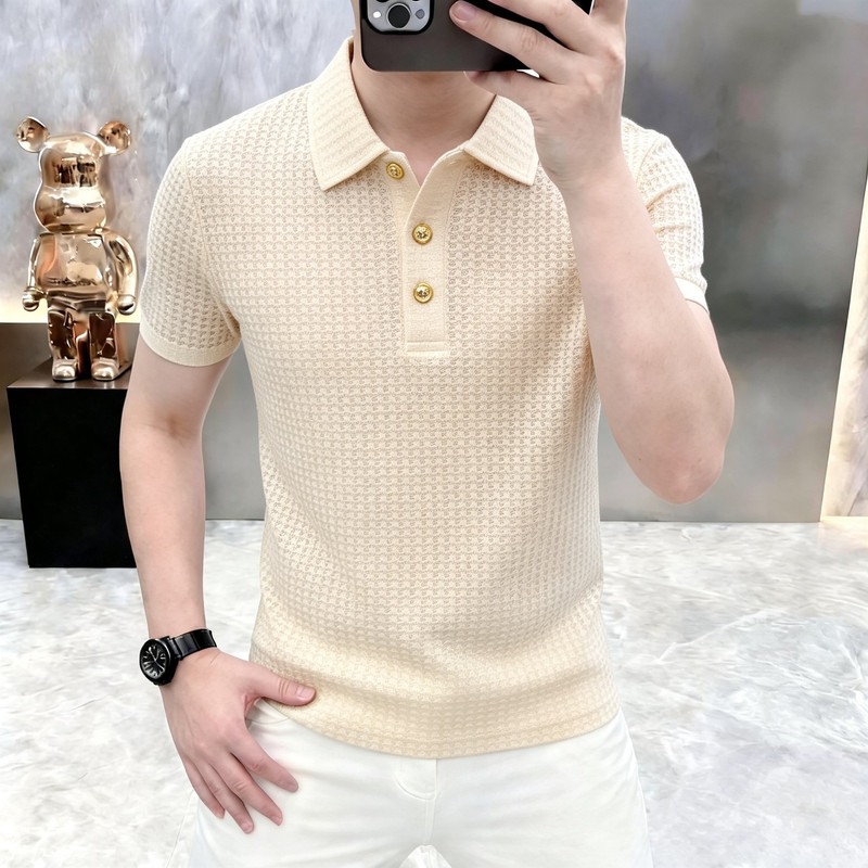 高档夏季男士POLO衫时尚男装日常商务休闲中青年T恤半截袖72625