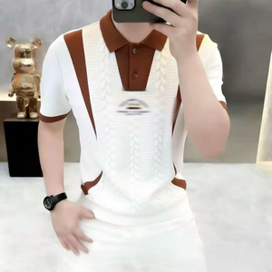 【品质】轻奢简欧POLO衫男士夏季新款潮流时尚撞色百搭翻领短袖