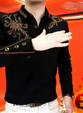 《凤尾衔花》2025秋季新款卫衣男士商务潮流百搭套头长袖帅气时尚
