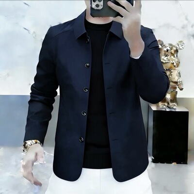 2026春秋翻领商务休闲行政夹克外套男士中年时尚百搭上衣男装0806