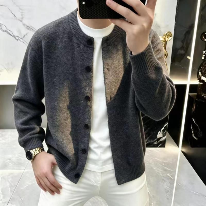【时尚简约】轻奢老钱风秋冬男士针织开衫外套潮流休闲毛衣男装76