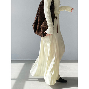 法式高级感收腰显瘦针织打底套装女温柔半身裙两件套 100789