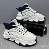 2026春季 潮流运动休闲鞋 新款 小白鞋 男 高帮鞋 厚底增高老爹鞋 男韩版