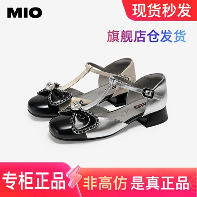 MIO米奥小香风蝴蝶结凉鞋女夏款