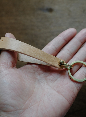 存在物Entity  钥匙扣原色植鞣革牛皮可氧化包浆美式复古纯铜NEW