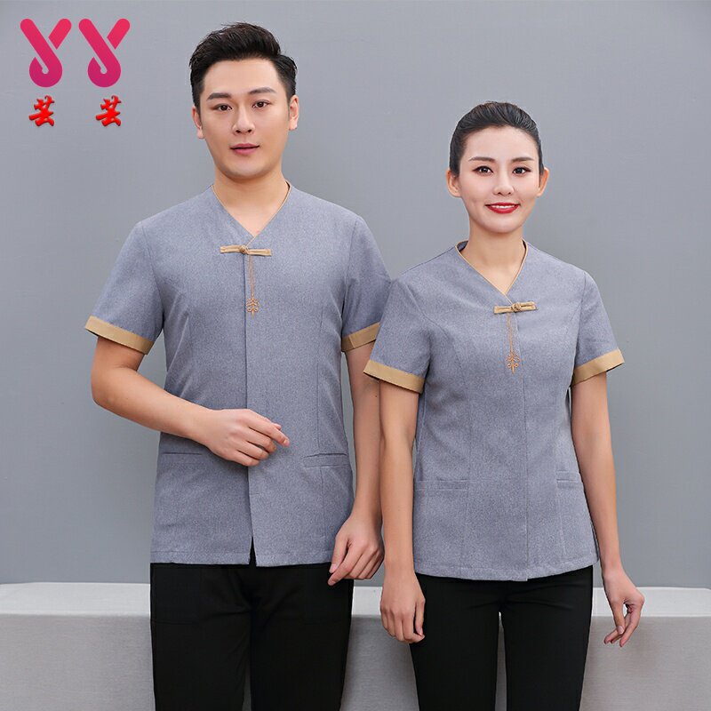 保洁工作服短袖夏装女酒店宾馆客房清洁员PA套装物业楼层阿姨制服