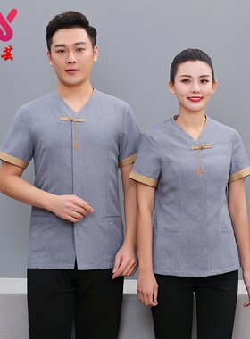 保洁工作服短袖夏装女酒店宾馆客房清洁员PA套装物业楼层阿姨制服