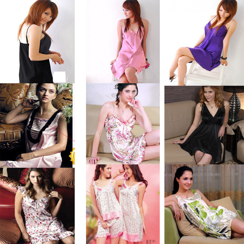 清仓特价夏季各种款式女士睡衣睡裙冰丝薄款棉质短裙吊带二件包邮