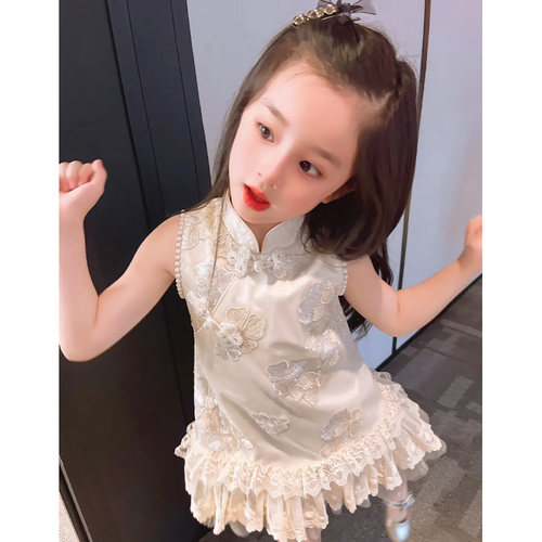 高端儿童旗袍2025新款夏季薄款中国风绵绸公主裙女童礼服轻奢小众