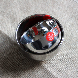 富尔兴特厚304不锈钢迷你婴儿辅食碗双层加厚防烫饭碗小号汤面碗