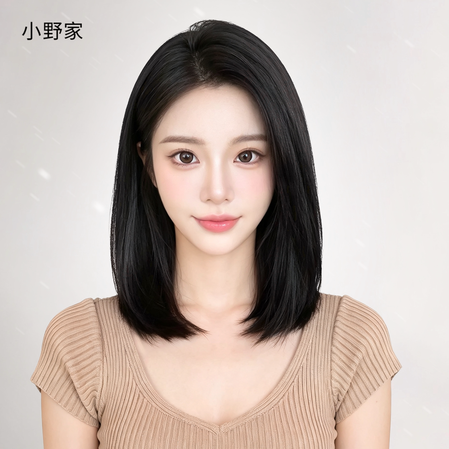 小野家锁骨发假发女全手织真人发