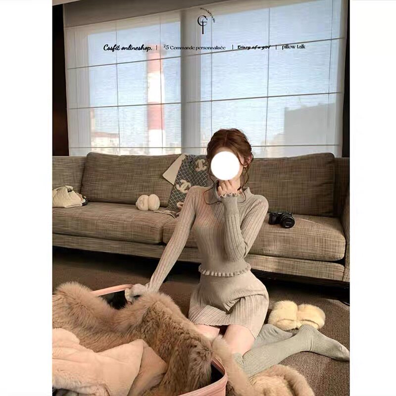 灰色风信子 秋季新款彼得潘领蝴时尚套装
