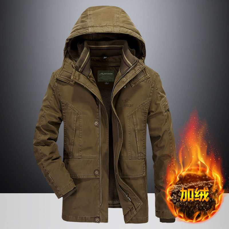 吉普盾可拆卸内胆加厚美式棉服