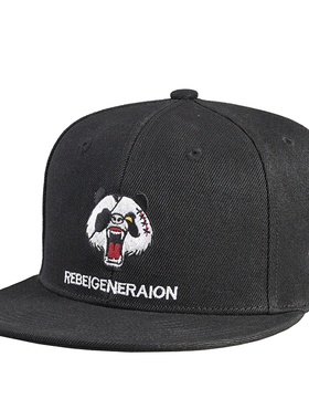 嘻哈帽子男街头潮人平檐棒球帽女潮牌板帽反戴鸭舌硬顶平沿帽韩版