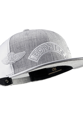 RG平檐帽男潮牌银灰色帽子青年嘻哈帽刺绣皮帽女平沿棒球帽休闲帽