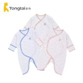 童泰新生儿连体衣偏开闭裆哈衣初生宝宝弹力四季 居家蝴蝶衣爬服 款