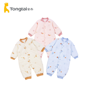 童泰冬季 18月婴幼儿男女宝宝加厚棉服连体150克棉哈衣闭裆爬服
