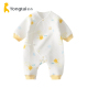 童泰秋冬季 3月新生儿男女宝宝衣服加厚偏开哈衣保暖内衣连体衣
