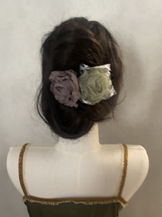 原创手作复古森系玫瑰花发夹女后脑勺盘发一字夹高级感鸭嘴夹发卡