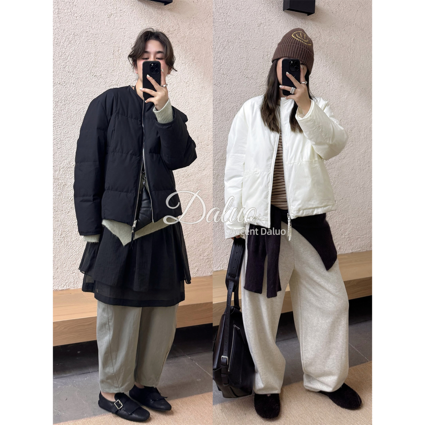 90白鹅绒两面穿短款羽绒服夹克