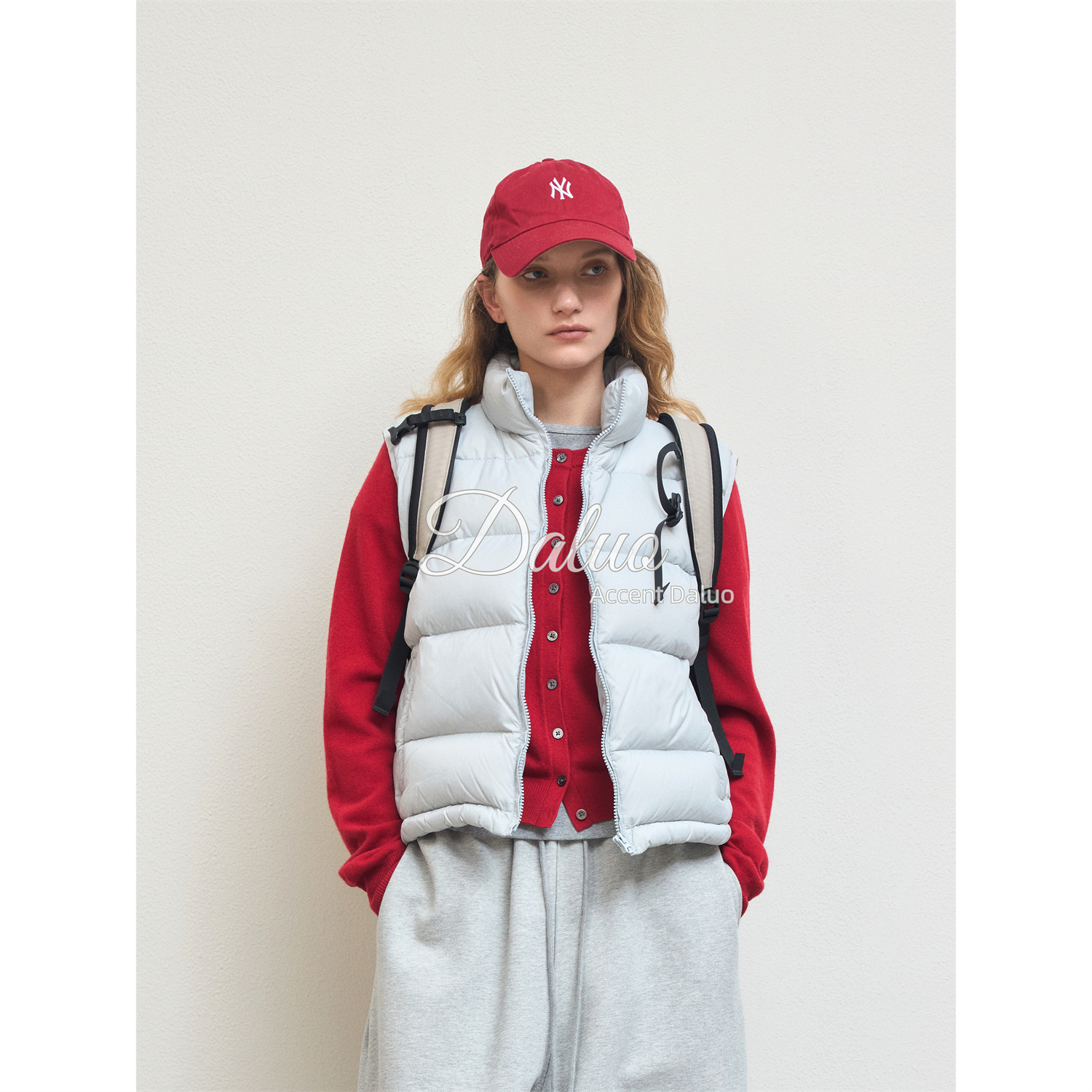 ACCENT DALUO 率性时髦 轻便保暖百搭短款立领鹅绒马甲背心25冬新