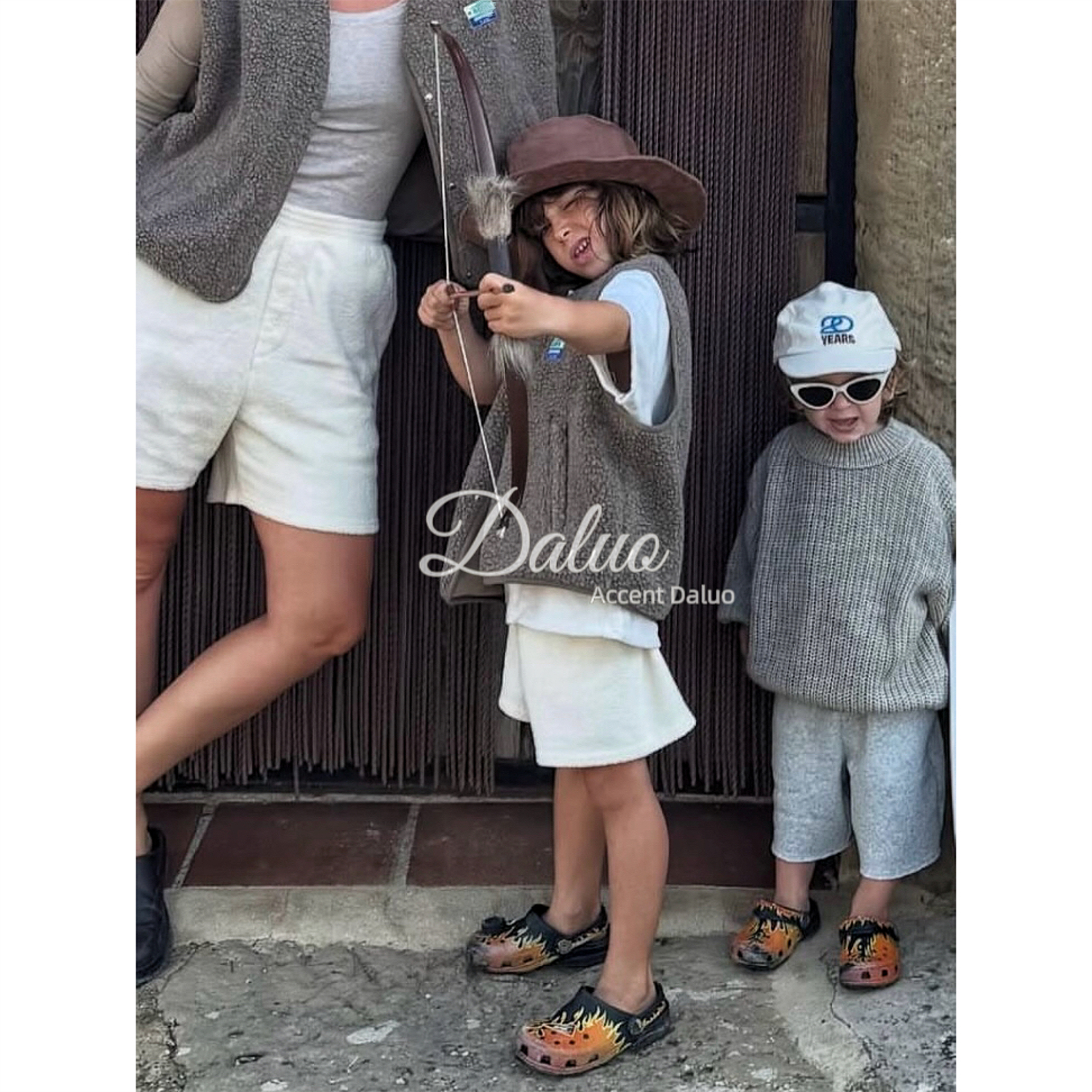 大罗Daluo25秋冬ins超火穿搭时髦洋气复古摇粒绒百搭亲子童装马甲