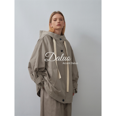 大罗Daluo 稀缺高端买手店私定系列！时尚前卫水洗棉连帽廓形夹克
