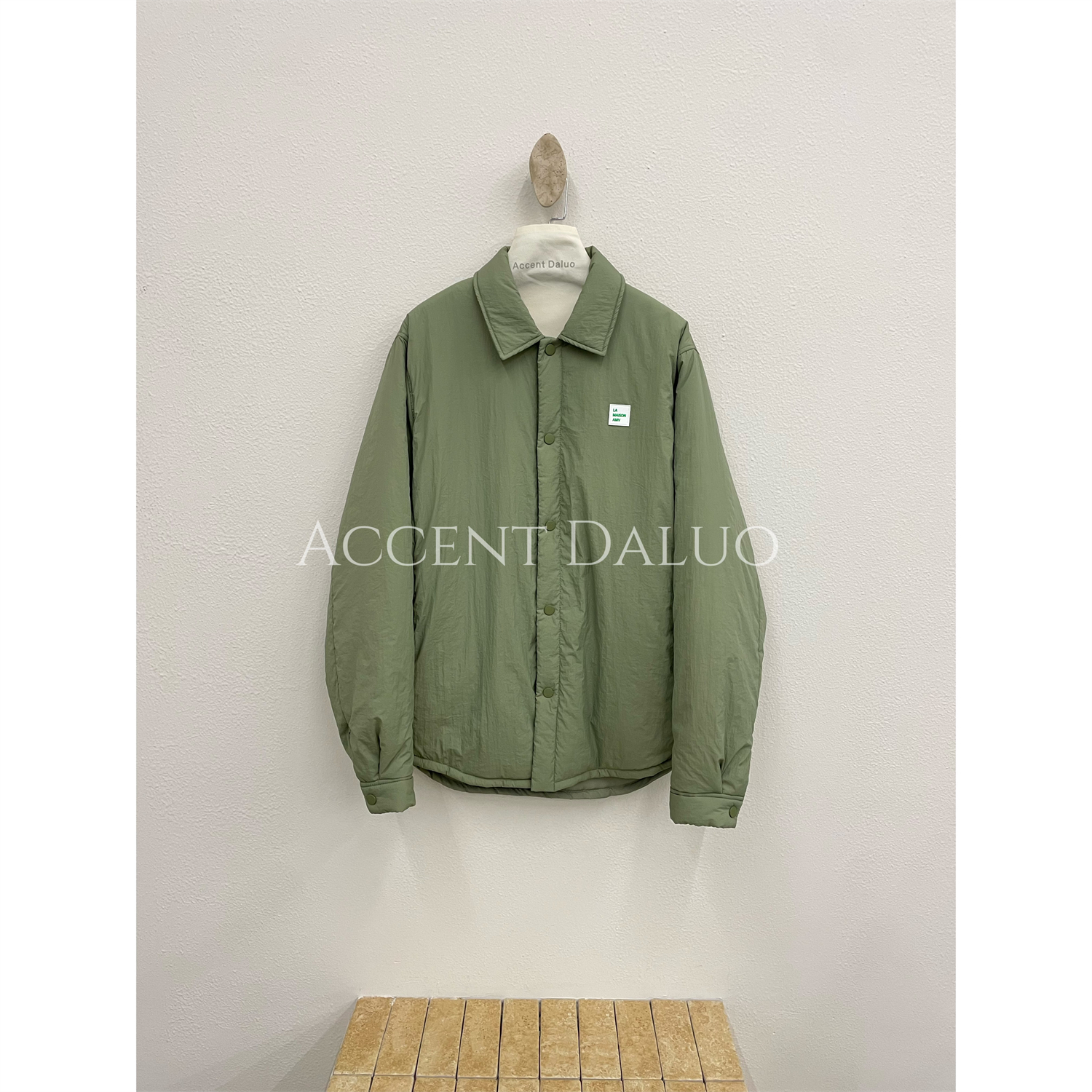 ACCENT DALUO 25秋冬ins超火穿搭时髦洋气复古廓形翻领衬衫式棉服