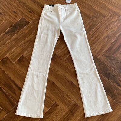美式水洗黑白牛cleanfit牛仔裤微喇修身显瘦复古vintage517裤子男