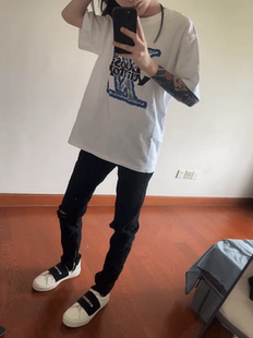 美式复古膝盖破洞牛仔裤裤脚拉链高街男女休闲长裤宽松百搭修身装