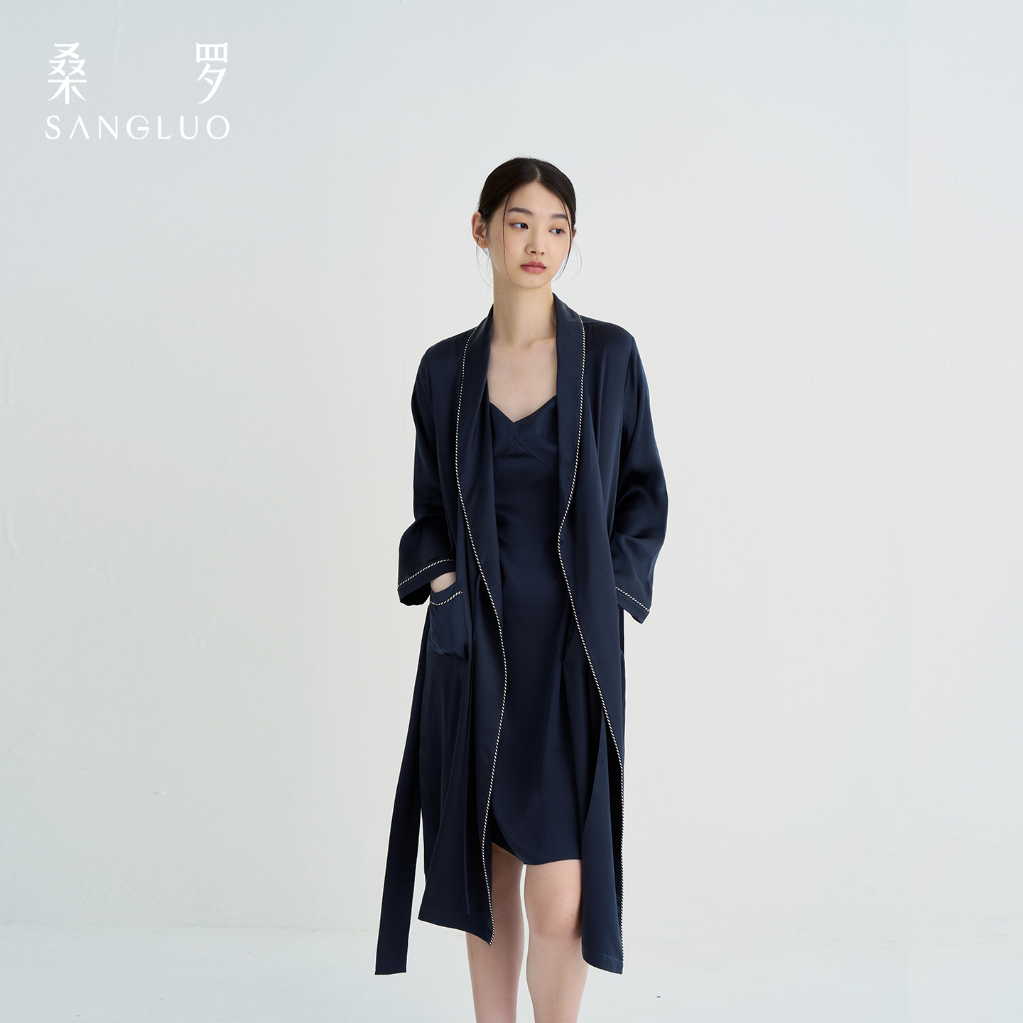 清冷优雅』23姆米重磅真丝晨袍