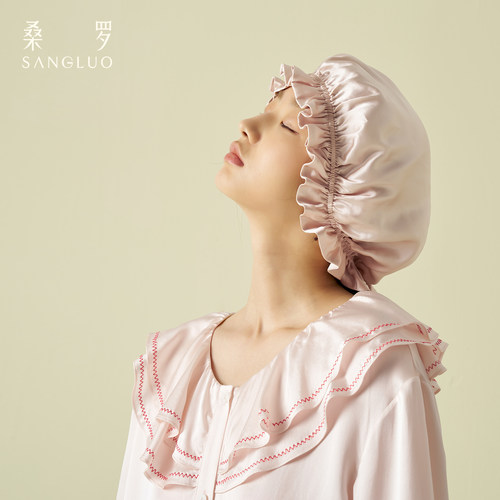 温柔护发』桑罗真丝睡帽蚕丝蛋白修护透气舒眠防乱发女四季可戴