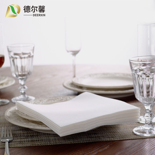无尘纸餐巾纸4040可印LOGO印花纸巾 酒店西餐厅商用一次性纸巾