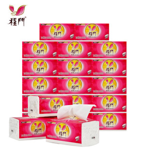 程门新款无香型混合浆大纸张家用抽纸3层加厚405张实惠装纸巾