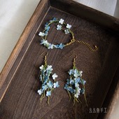 么么鱼手工编织diy微钩材料包钩针长款 蝴蝶花朵流苏耳环手链饰品