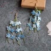 Diy材料包 手工微钩蝴蝶花仙女长款 花朵流苏耳环手链编织材料包