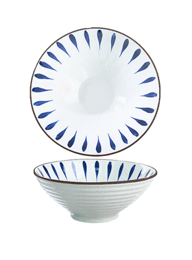 螺纹复古千叶陶瓷 餐具日式面碗家用拉面碗复古泡面碗汤碗斗笠碗