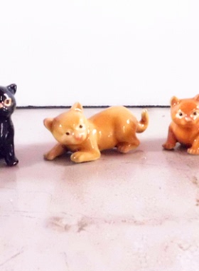 可爱风陶瓷石湾公仔猫咪工艺品