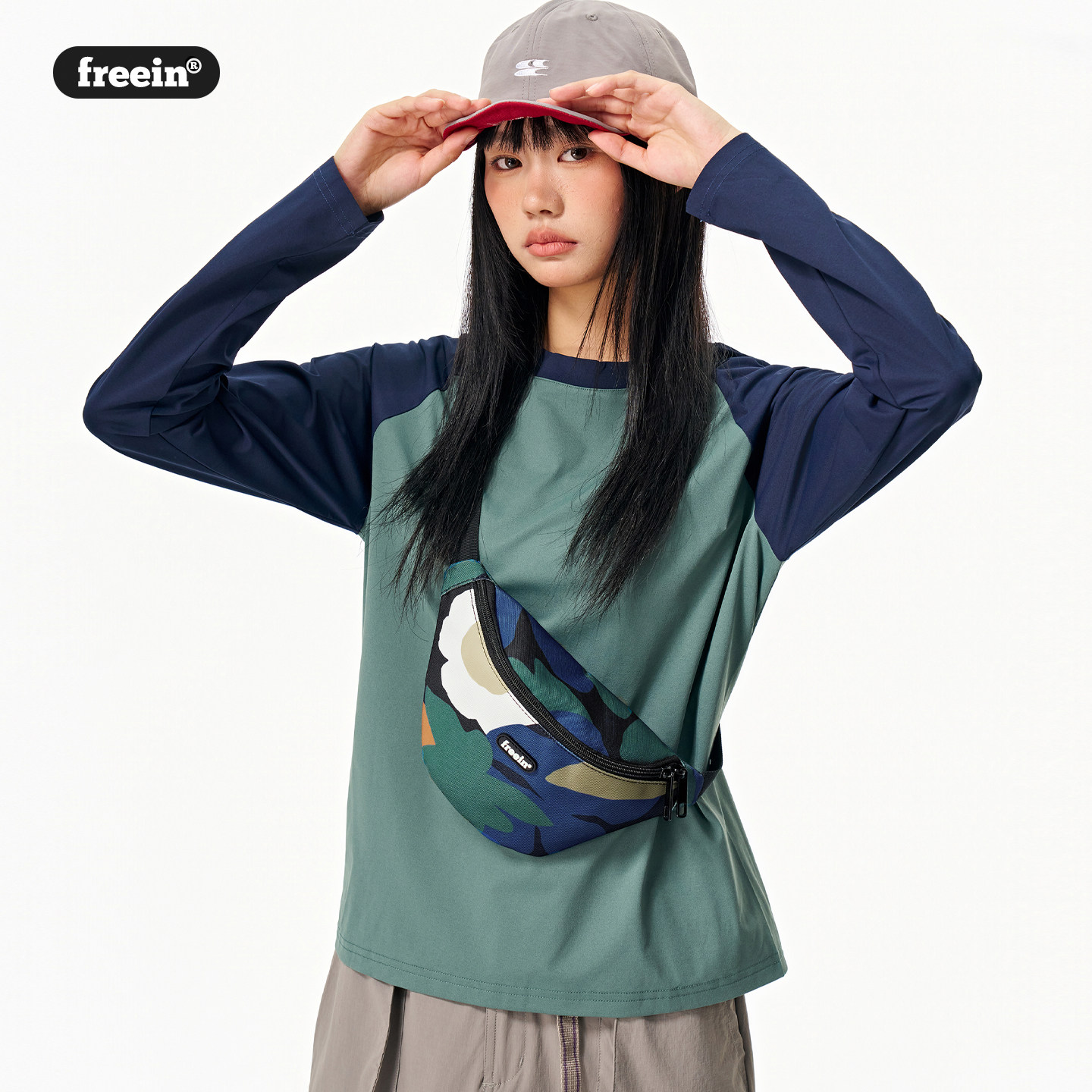 FREEIN原创小众印花设计胸包男女运动户外腰包休闲小斜挎包手机包,箱包皮具/热销女包/男包,胸包,淘宝优惠券,粉丝福利购,淘宝优惠卷