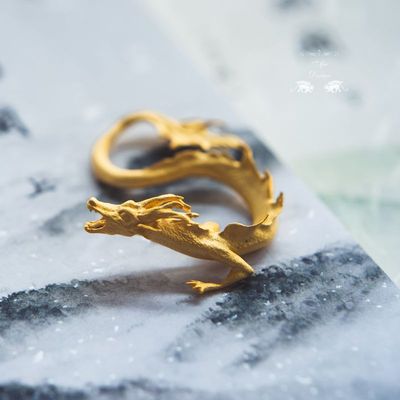 蛟龙镇纸铜制摆件手作花笺信笺