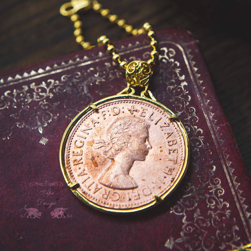 柳白猿手作 幸运币luckycoin英国不丹硬币自由女神硬币项链钥匙扣