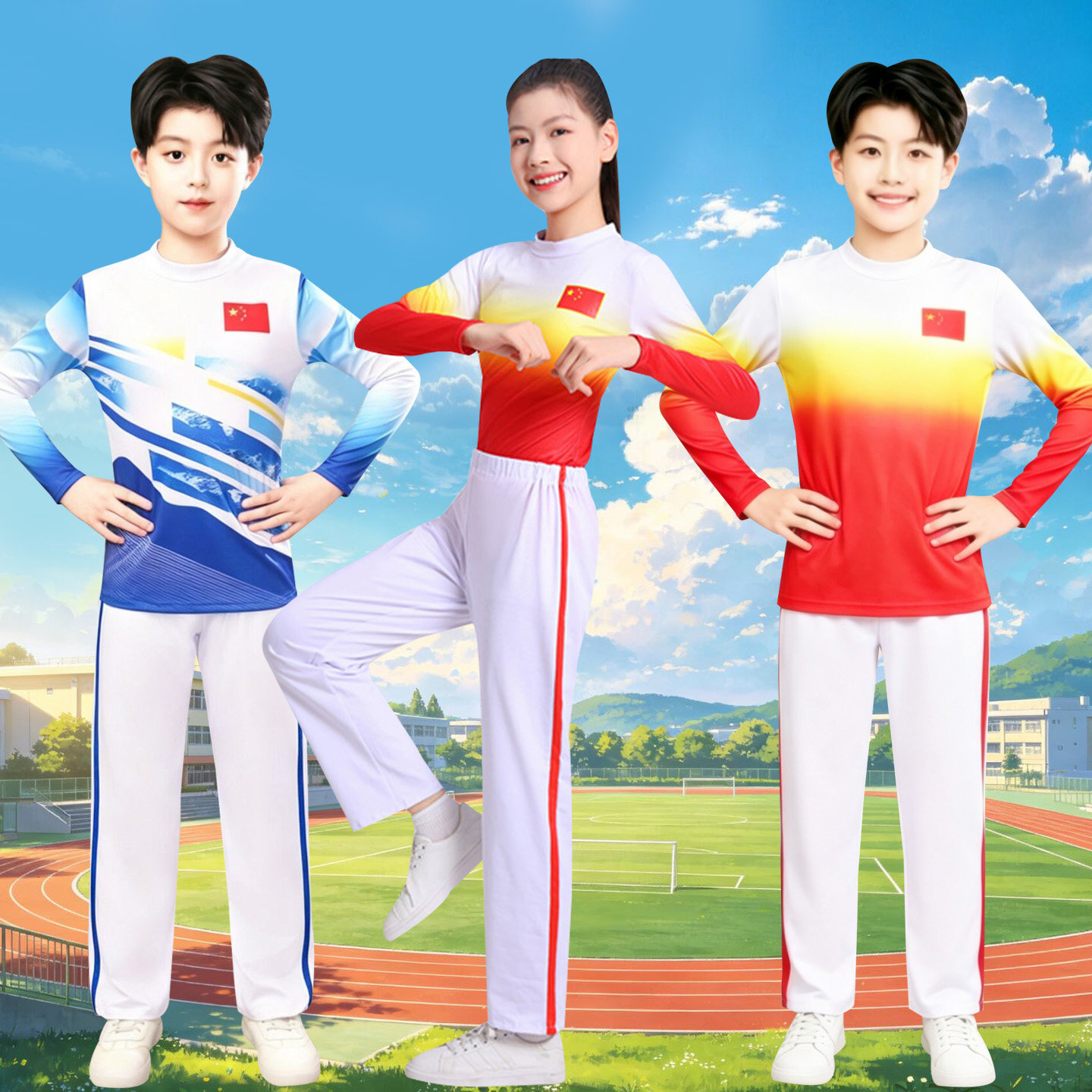 中小学生广播体操比赛服开学典礼表演服学校运动会团体操合唱服装