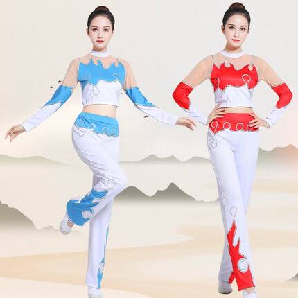 新款包邮竞技健美操服装舞蹈演出健美操比赛服装啦啦操服装女套装