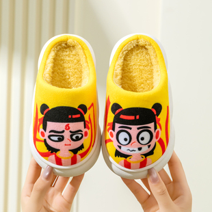 2025新款儿童拖鞋冬季室内卡通哪吒男童女童可爱棉拖居家宝宝