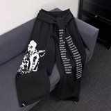 秋季个性拼接印花阔腿裤男女美式复古小众飘带复古休闲裤K8078P48，女装休闲裤，星座1013-2