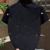 夏季款满天星短袖男士Polo衫轻奢潮流翻领刺绣休闲T恤上衣T870P33，男装Polo衫，星座1013-2