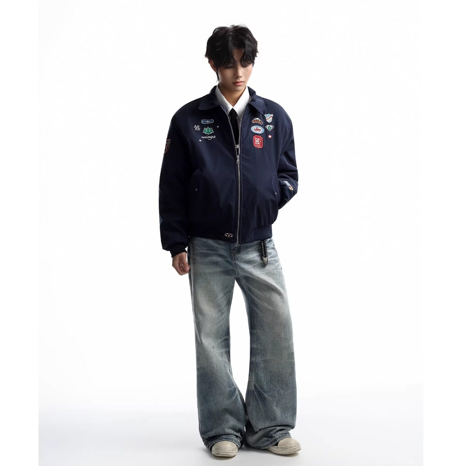 美式复古徽章刺绣飞行夹克男女宽松外套设计感潮JK335P65,男装夹克,星座1013-2