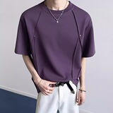 立体压褶铆夏季新款宽松休闲男士t恤短袖男生衣服高级感潮T371P28，男装T恤，星座1013-3