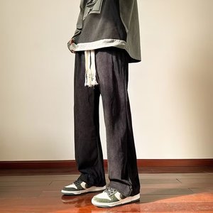 春款港风男士青少年宽松休闲长裤个性束脚灯芯绒哈伦裤潮 K533P38图片
