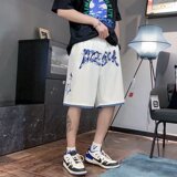 夏季运动短裤男ins港风简约百搭休闲裤子宽松直筒五分裤DK696P33，男装休闲裤，星座1013-3